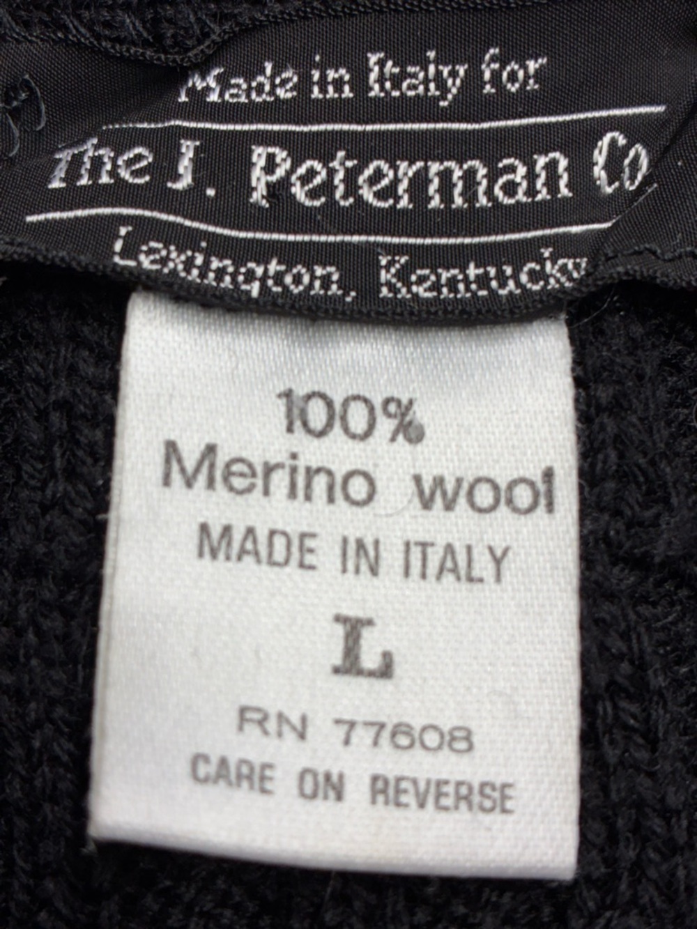 Vintage J Peterman Wool Vest Cable Knit Black Italy Preppy Academia L - Picture 5 of 8